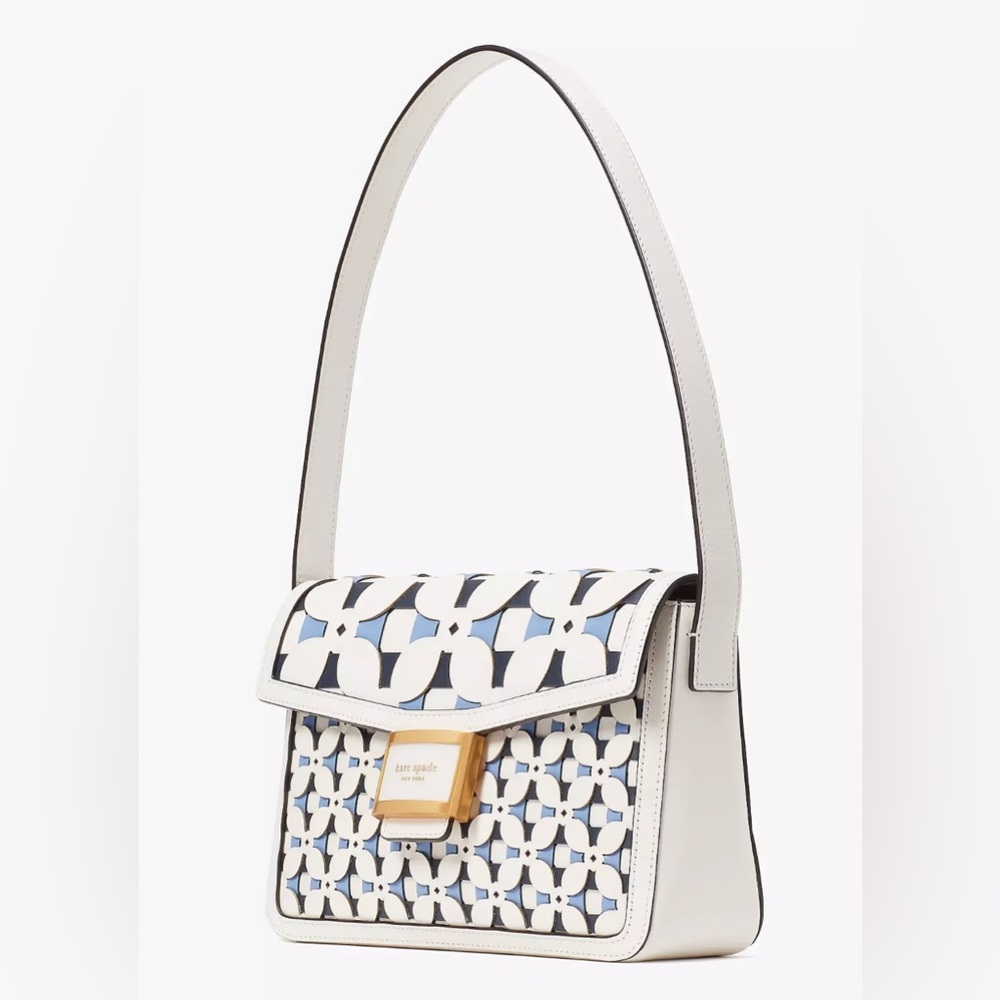Kate Spade - Katy Patio Tile Medium Leather Shoulder Bag - Color: Cream Multi